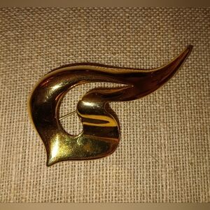 Vintage M Jent Gold Tone Brooch
